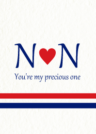 N&N Initial -Red & Blue-