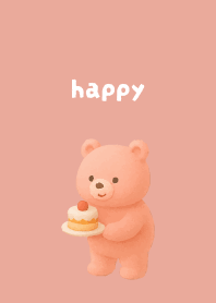 Pink Bear2 on pink & blue