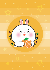 Simple White Rabbit Love Orange Theme