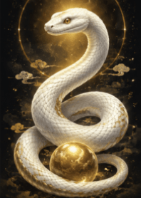 A white snake that brings good luck