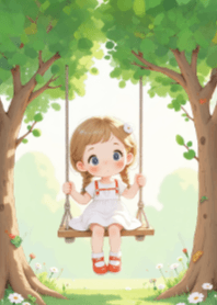 Cute Girl on a Swing V.2
