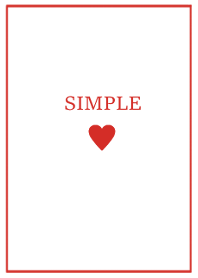 SIMPLE HEART =white red=*