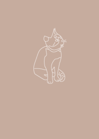 ベージュ見上げる猫