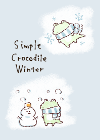 簡單的 鱷魚 冬天 白藍