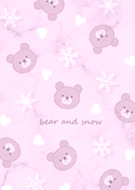 Bear, Snow and Heart pinkpurple12_2