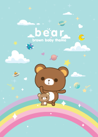 Brown Bear Rainbow Star Blue