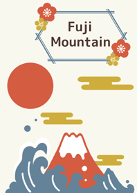 ปีใหม่. โชคดี ภูเขาไฟฟูจิและคลื่น 3