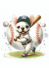 フレンチブルドッグの野球試合