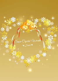 Snow Crystal heart wreath Gold