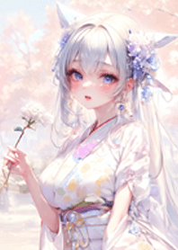 日本の素晴らしい着物の女の子