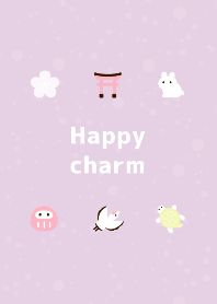 ゆるかわいい縁起物 ラベンダー