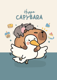 Capybara &  Moo Dueng Hippo Cute!
