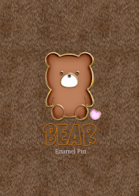 Bear Enameled Pin & Fur 89