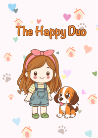 SJO - Beagle Puppy & Cute Girl (Pink)