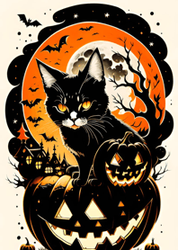 halloween cat A01299