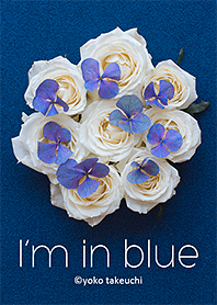 i'm in blue [white and blue flower art]