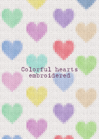 Colorful hearts embroidered 76