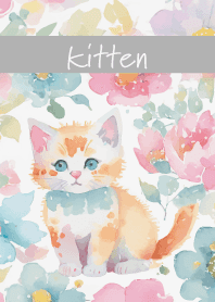 The kitten's gaze white