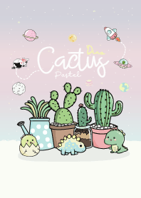 Cactus Dino On Galaxy (Pastel)