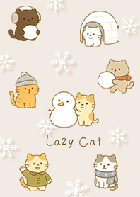 beige Kitty Playing in the Snow 02_2