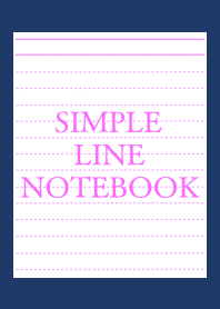 SIMPLE PINK LINE NOTEBOOKj-NAVY BLUE
