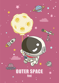 浩瀚宇宙 可愛寶貝太空人 滿月 乾燥玫瑰紅