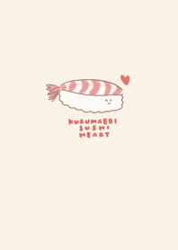 simple Prawn sushi heart beige