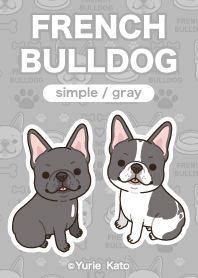FRENCH BULLDOG simple / gray