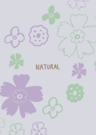 Handwriting flower darkish Purple2 Japan