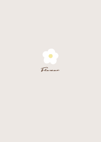 Simple Small Flower / Ivory x brown