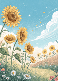 กลางทุ่งทานตะวันและสายลม