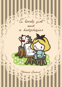 A lovely girl and a hedgehog