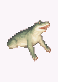 Crocodile Pixel Art Theme  Purple 03