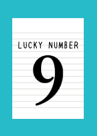 LUCKY NUMBER 9 NOTEBOOK/TURQUOISE BLUE
