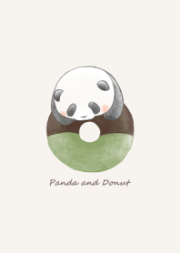 Panda and Matcha donut -beige-