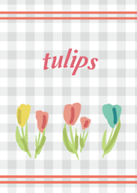 Tulip & Gingham Check pastel