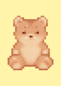 Bear Pixel Art Theme  Yellow 05