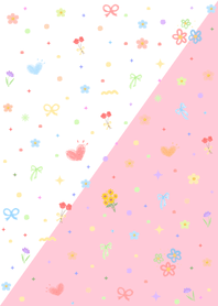 Cute Little Doodles V.2_White Pink.w