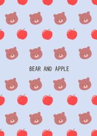 BEAR AND APPLE Theme/BLUE GRAY