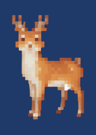 Deer Pixel Art Theme  Beige 05