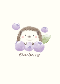 Hedgehog and Blueberry -beige-