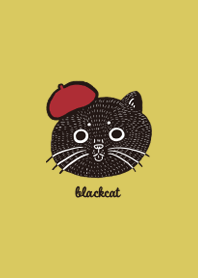 black cat and beret