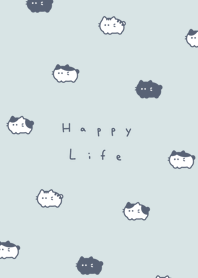 Bean Cats(pattern)/light blue.