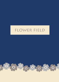 flower field-navy&beige