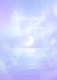 極光 柔和 紫色 月亮