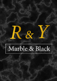 R&Y イニシャル 大理石モノトーン黒
