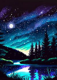 Beautiful starry night view#2083