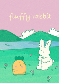 Fluffy rabbit and best friend Carrot.