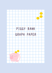 PIGGY BANK GRAPH PAPER-BLUE GRAY