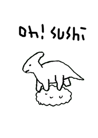 Oh! SUSHI dinosaur grey white R
